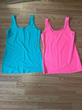 Maurices Turquoise and Hot Pink Tank Tops